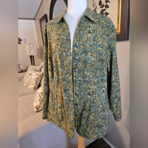CJBanks:Floral Green Button-Up Jacket - Picture 3 of 5
